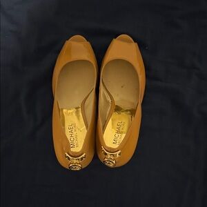 Michael Kors Women's Tan Peep-Toe Flats